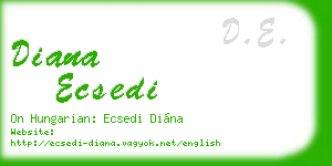 diana ecsedi business card